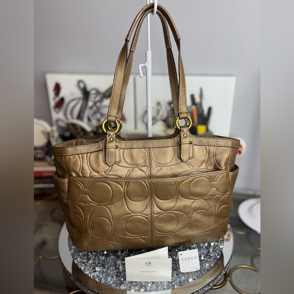 Coach 2012 Gallery copper Embossed Leather Tote EUC - Picture 5 of 15